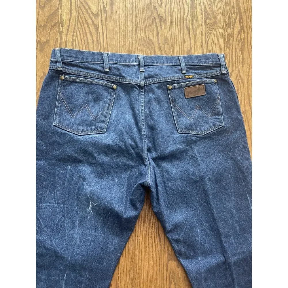 Wrangler 47MWZ Jeans Men's 42x34 Regular Fit Cowboy Cut Western Denim Dark Wash